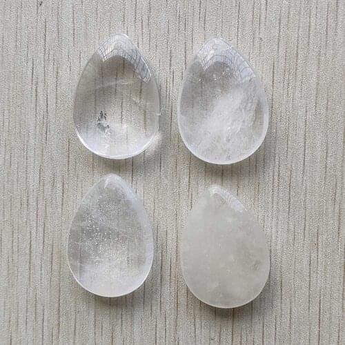 Wholesale 4pcs/lot good quality natural white crystal water drop charms pendants for jewelry making free shipping