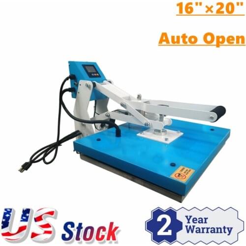 Qomolangma 20inx16in Clamshell Auto Open Heat Press Machine Transfer Printer for Pillow Case T-shirt Printing