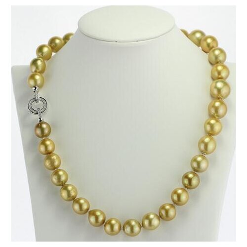Selling Jewelry>>>9-13mm edison 18inches 925silver AA yellow customized length natural pearl freshwater pearl necklaces