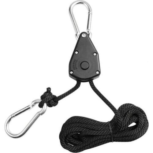 Heavy Duty Adjustable Grow Light Ratchet Rope Hanger For Grow Light Fixtures Gardening New