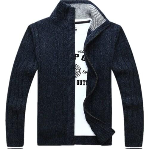 ICPANS Sweaters Man 2019 Wool Cotton Mens Cardigan Winter Autumn Zipper Kint Wear Male Knitwear coats White Size XXXL