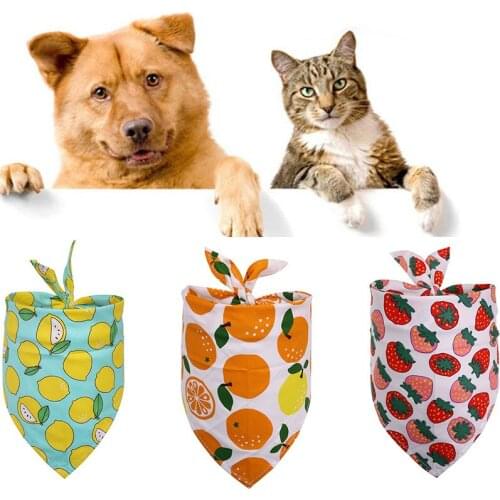 Pet Triangle Scarf Puppy Saliva Towel Fruit Tropical Style Cat Bandanas Scarf Small Dogs Cotton Saliva Towels Bibs Dog Accessory