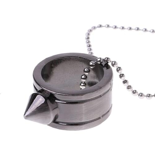 Tungsten Steel Self Defense Supplies Ring Women Men Safety Survival Finger Ring with Chain Tool