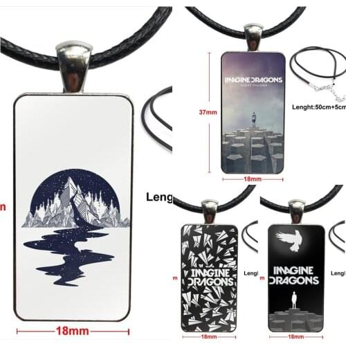 Night Music Imagine Dragons Music Brand Steel Color Jewelry Fashion Statement Necklace Glass Necklaces Pendants For Girls Gift