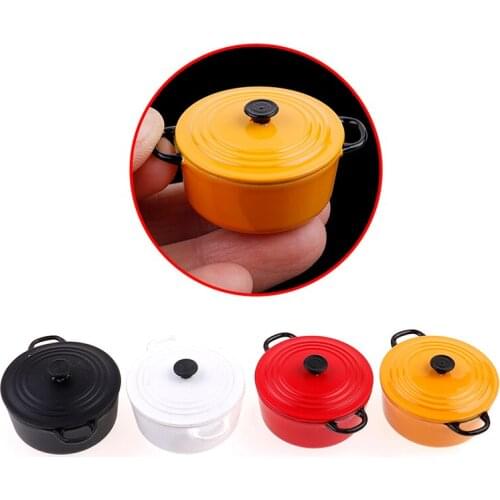 1:12 Dollhouse Accessories DIY Miniature Kitchen Utensils Cooking Ware Mini Pot Boiler Pan Dollhouse Pretend Play Kitchen Toys