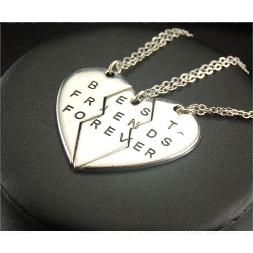 1PC(3sets )Broken Heart Best Friend Forever BFF Necklace Pendant Women Men Statement jewelry Choker Friendship Charm Collar