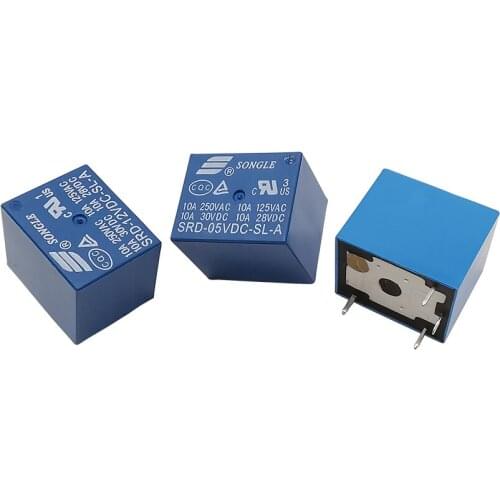 1Pcs 4Pin Relays SRD-05VDC-SL-A SRD-12VDC-SL-A SRD-24VDC-SL-A 4P Relais 5V 12V 24V DC Power Relay 10A 250VAC Blue