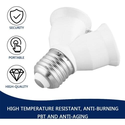 1 pcs New Arrival LED halogen E27 to 2 E27 Y Shape Light Lamp Bulb Splitter Adapter Converter Hot Worldwide