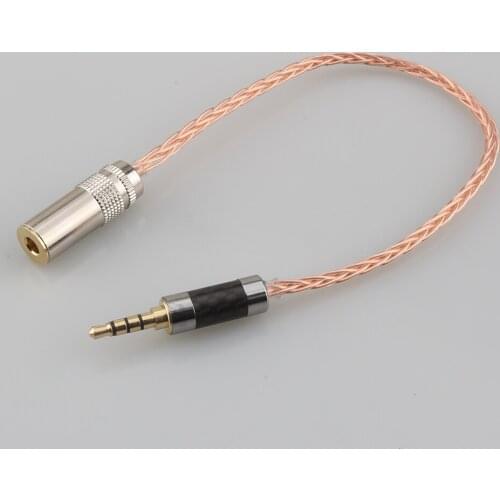 10cm 3.5mm TRRS Male to 4.4mm Female Balanced Adapter 8 Cores 7N OCC Silver Plated Audio Adapter Cable