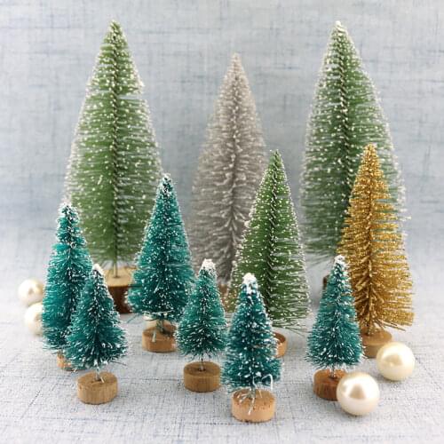 10-25cm Detachable Artificial Snow Christmas Tree Cute Unique DIY Crafts Mini Frosted Bottle Brush Fillable Decoration Part