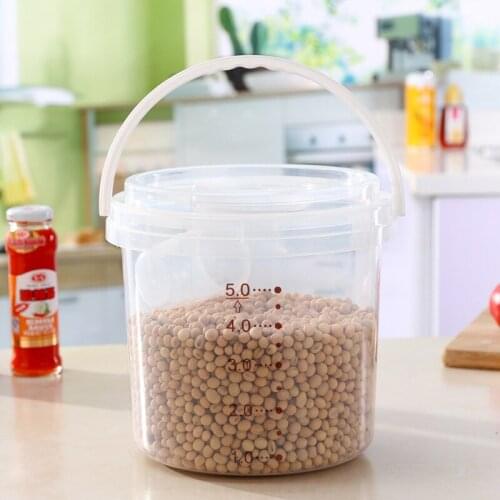 5L Plastic Grain Storage Containers Moisture-proof Insect Proof Rice Storage Box Storage Kitchen Storage Simple Beautiful