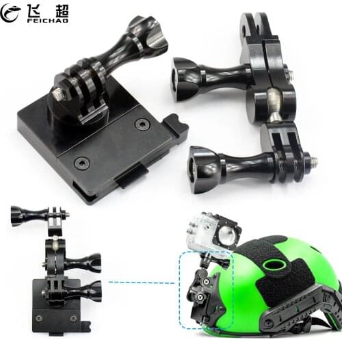 Aluminum Alloy Helmet Fixed Mount Buckle Adapter for GoPro Xiaoyi Action Camera Holder Military CS NVG Base Hunting Accessories
