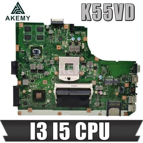 Akemy K55VD Laptop motherboard For Asus K55VD K55A A55VD F55VD K55V K55 Test original mainboard Support for I7 CPU
