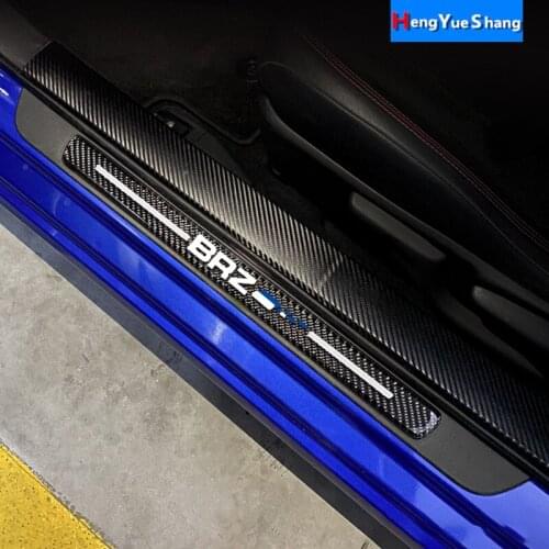 Accessories Door Sill Scuff Plate Guards Carbon Fiber Door Sills Protector Stickers For Subaru BRZ Toyota 86 Car Styling