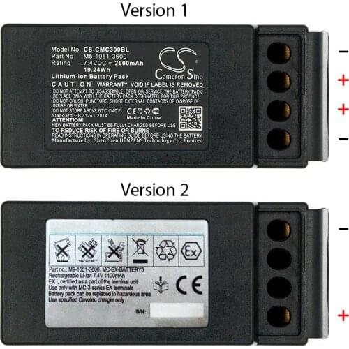 Cameron Sino 2600mAh/3400mAh Crane Remote Control Battery for Cavotec M9-1051-3600 EX, MC-3, MC-3000, Not for version 2 battery