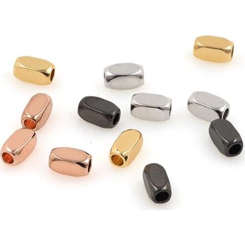 10PCS Long Barrel beads, Brass Gold Plated Rectangular Spacer Beads, DIY Jewelry Bracelet Necklace Making Supplies