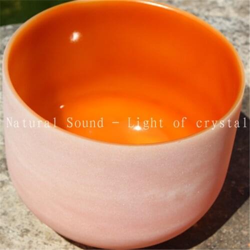 14" Note D or EFGAB Color Crystal healing Chakra Quartz Crystal Singing Bowl Chakra Sacral