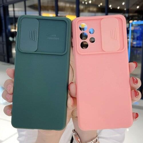 Candy Color Camera Protection Soft Phone Case For Samsung A52 A72 A12 A32 A51 A71 S21 Plus S20 FE Shockproof Bumper Back Cover