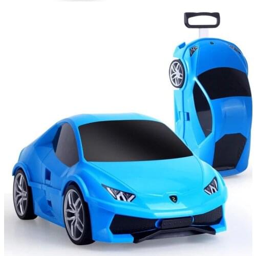 Kids car suitcase for kids Rolling luggage baby Sports car toy Travel Luggage Drag box wheeled Travel Trolley locker for boys