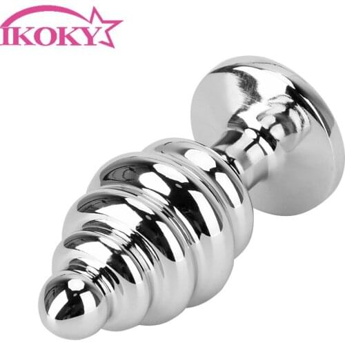 Anal Beads Anus Dilator Anus Stimulator Sex Toys For Women Man Gay Thread Anal Plug Prostate Massager Jewelry Metal Butt Plug