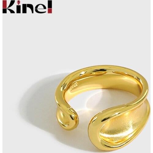 Kinel Bijoux Korean Style Retro Rings for Women Gift Ladies Adjustable Size Anillos Genuine Silver 925 Jewelry