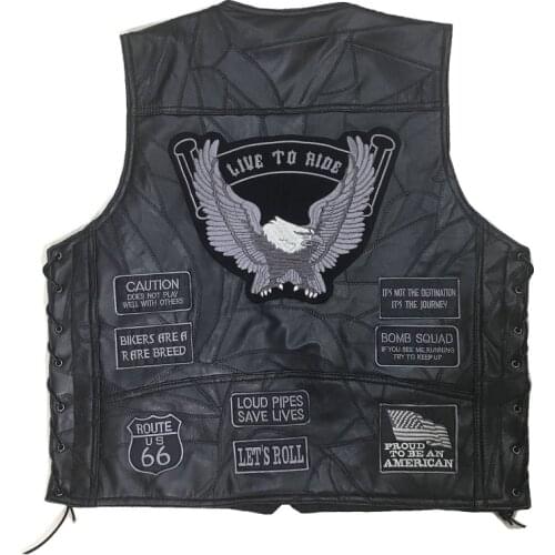 Cool Motorcycle Jacket Genuine Leather Vest Mens Punk Retro Classic Style Motorcycle Jacket Biker Club Casual Vest Moto Clothing