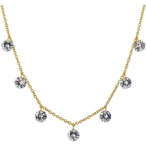 Colorful Crystal Pendant Necklace For Women Bijoux Collares Jewelry Trendy Tassel Female Party Girl Street Wear Necklace