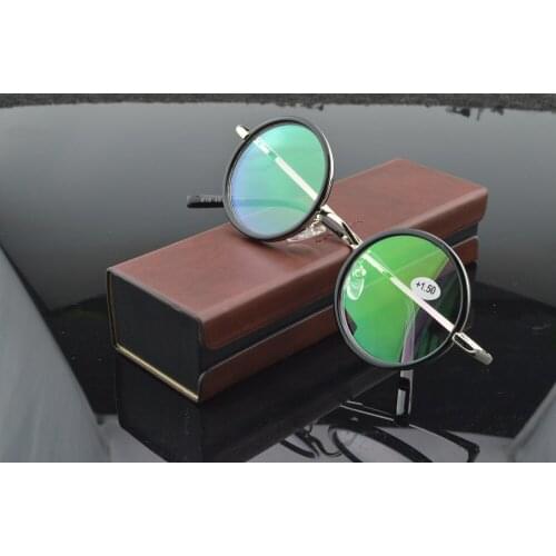 Round Luxury Retro Super High Quality Reading Glasses Metal Frame with PU Case CLARAVIDA America Brand Gentlemen +0.75~+4.0