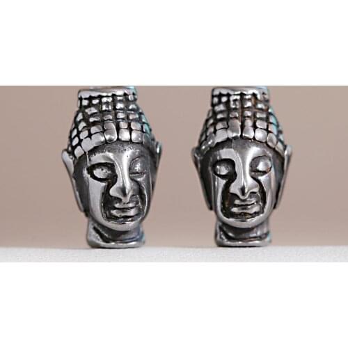 Cool Buddha Head Beads For Bracelets Necklace Accessories For Jewelry Making Set Spacer Bead Needlework Hand Made Silver Color
