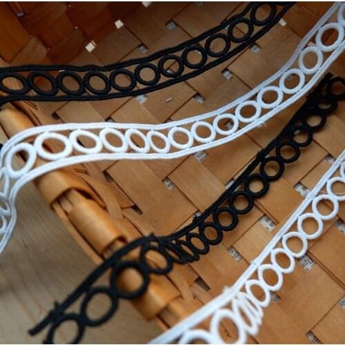 3 Meters Black White Milk Silk Lace Ribbon Exquisite Howllow Flower Lace Trims Apparel Sewing Accessories Handmade Trimming