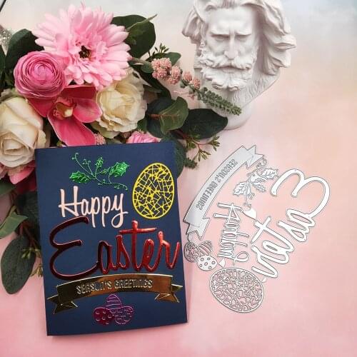 Happy Easter Metal Cutting Dies Stamps Stencils For DIY Scrapbooking Decorative Embossing Handcraft Die Cutting Template