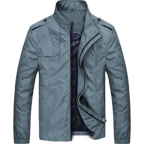 Mens New Mens Jacket Spring Casual Mens Korean Version of The Handsome Pilot Zipper Jacket Mens Fashion Simple and Generous