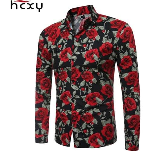 2019 Spring Mens Fashion flower shirt Long Sleeve Slim Fit Comfort Soft Shirt Social shirt Men Styles Man Clothes free delivery