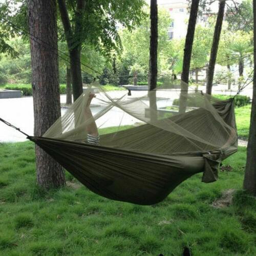 Camping/garden Hammock with Mosquito Net Outdoor Furniture 1-2 Person Portable Hanging Bed Strength Parad Hunting Sleeping Swing