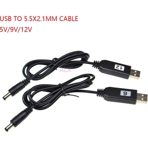 USB DC 5V to DC 9V 12V Step up Cable Module Converter USB TO DC 5.5*2.1MM MALE PLUG power CABLE 5.5X2.1 5.5X2.5 Booster wire