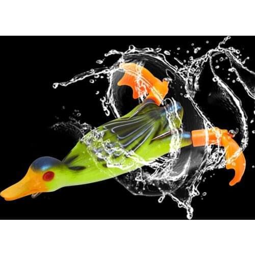 1Pcs Propeller flipper duck Fishing Lure Ducking Fishing Frog Lure 9.5cm 11.2g Artificial Bait Duckling 3D Eyes Day Baits Bass