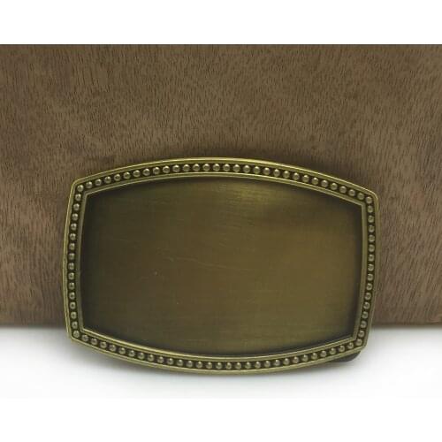 BuckleClub rectangle DIY jeans gift belt buckle for men FP-03712-3 antique brass finish 4cm width loop drop shipping