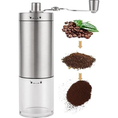 Hand Coffee Grinder Stainless Steel Adjustable Hand Manual Handmade Coffee Bean Grinder Kitchen Accessories Mini Coffee Tools