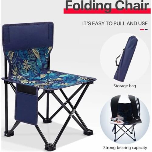 Travel Ultralight Folding Chair Super Hard High Load Outdoor Camping Portable Beach Hiking Picnic Seat Fishing Tool Fold Chair