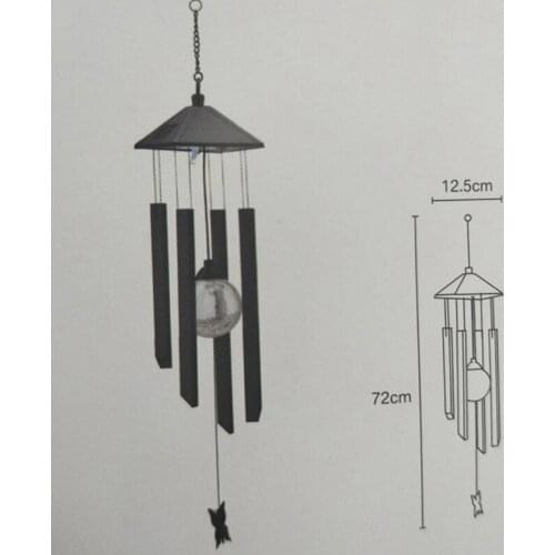 Solar LED Wind Bell Light Outdoor Landscape Garden Light Decorative Chandelier Hanging Light Colorful Wind Bell Light convenient