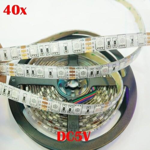 FREE DHL 200M/lot DC 5V IP65 Waterproof 5050 RGB changeable LED Strip Light