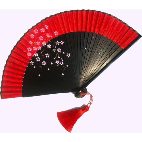 Japan DIY Plain Color Bamboo Large Rave Folding Hand Fan cos Event Party Supplies ancient style