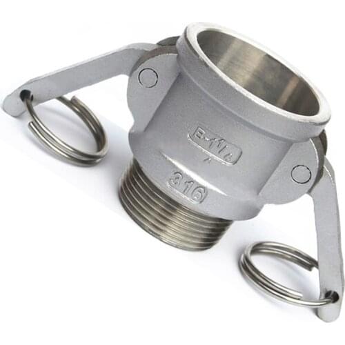 1" BSP Male Thread x 37mm ID Camlock 304 Stainless Steel B Type Socket Cam Lock Fitting Pump Adapter Cam Groove Coupling