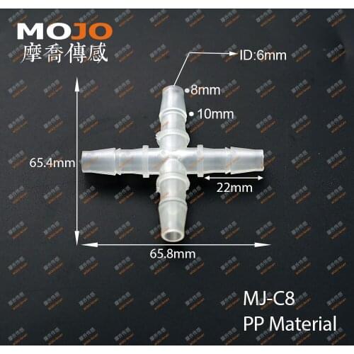 2020 (1000pcs/Lots) MJ-C8 PP material multiple pass pipe connectors 8mm four way Plastic hose joint pipe fitting