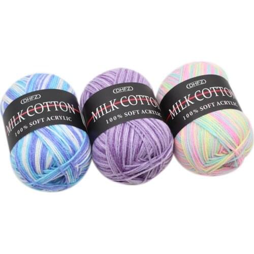 3 Strands Colorful Cotton Crochet Knitting Baby Clothes Doll Sweater Woolen Yarn