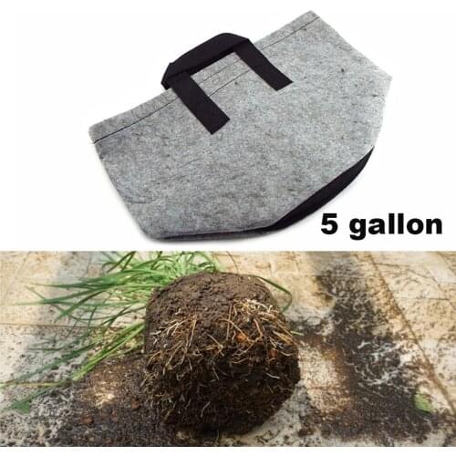 5 Gallon Plant Grow Bags Felt Fabric Grow Pot Breathable Bag Flower Vegetable Home with Handles Pots Garden Tools Indoor Outdoor