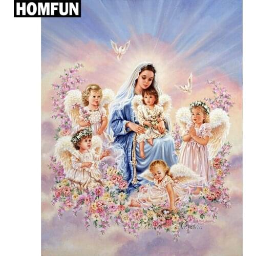 HOMFUN 5D Diamond Pattern Rhinestone Needlework Diy Diamond Painting Cross Stitch "Religion Jesus" Diamond Embroidery A06361
