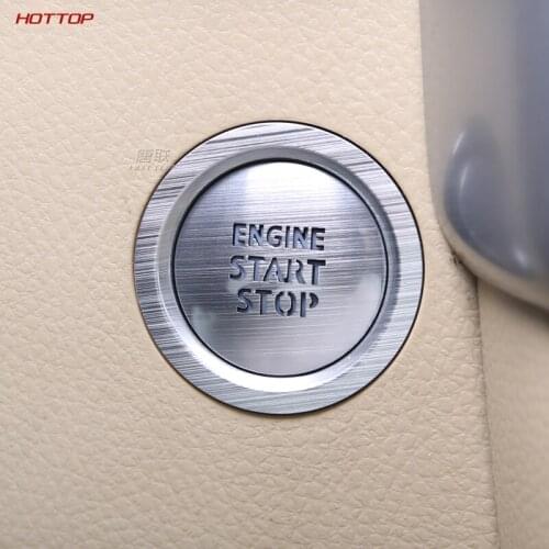 Aluminum Sliver Wire drawing Keyless Go Start Stop Engine Button Ignition Switch Decorative Ring for Toyota Highlander 2015-2019