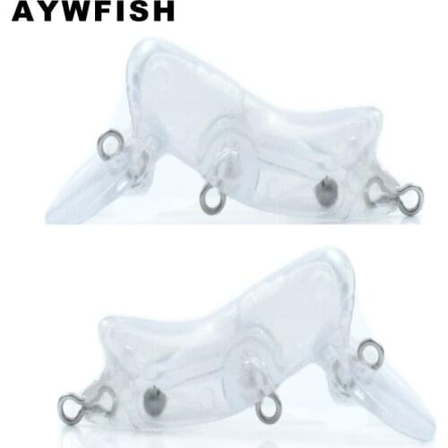 AYWFISH 30PCS A Lot Unpainted Insect 45mm 2.3g Special Design ABS Hard Plastic Body Mini Blank Fishing Lure Floating Crank Bait