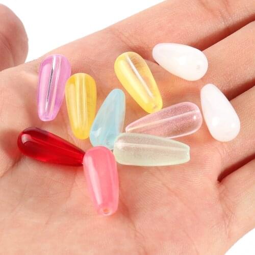 20pcs/lot Multiple Colors 8x20mm Water Drop Shape Lampwork Beads Glass Beads for DIY Bracelet Jewelry Making Accessories